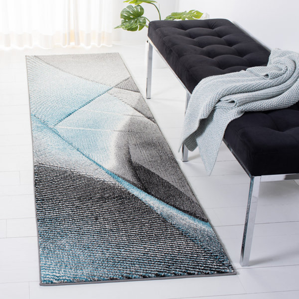 Orren Ellis Vilica Abstract Gray / Blue Area Rug & Reviews Wayfair